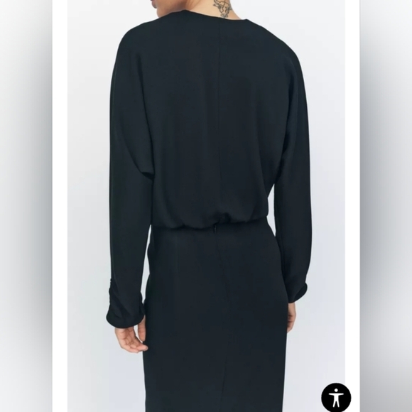 Zara ZW Collection Ruched Midi Dress - Picture 4 of 6